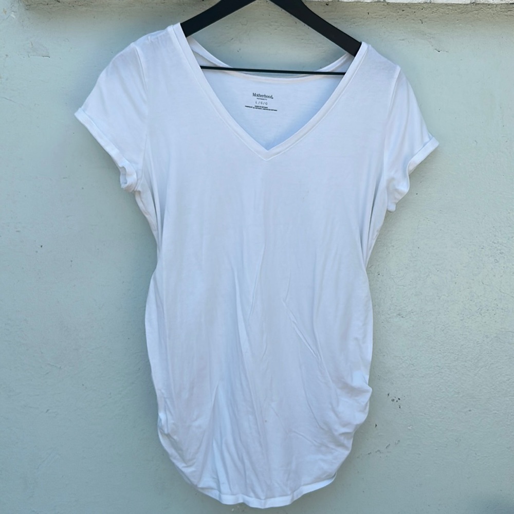 Motherhood Maternity White T size L